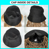 30" Crochet Afro Dreadlocks Bucket Hat Wig | Synthetic Braided Hair | Curly Ends | Black Women