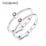 PAG&MAG Real 925 Sterling Silver Ring Gree Red Topaz Rings For Women Gemstone Engagement Rings Silver 925 Jewelry Anillos Mujer - Lootquake