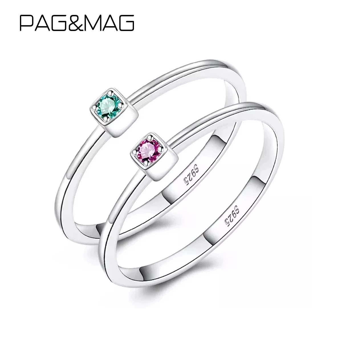 PAG&MAG Real 925 Sterling Silver Ring Gree Red Topaz Rings For Women Gemstone Engagement Rings Silver 925 Jewelry Anillos Mujer - Lootquake