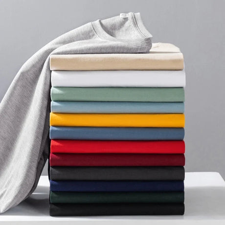 Men's Spring and Autumn New Long Sleeve T-shirt Simple and Fashionable Versatile Round Neck Underlay Top - Lootquake