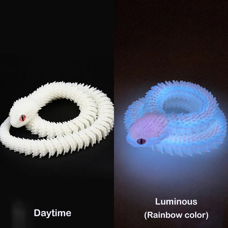 Snake Sculpture Articulated Snake Decor Articulated Animals Figurine with Movable Joints 3D Printed Model Home Desktop Ornament