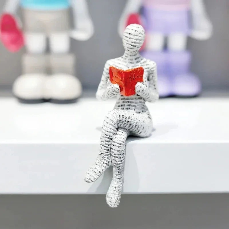 Estatua de pensadora creativa, mujer lectora artística, diseño moderno para el hogar, la oficina, estantería, mueble de TV, decoración y adorno de escritorio.