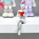 Estatua de pensadora creativa, mujer lectora artística, diseño moderno para el hogar, la oficina, estantería, mueble de TV, decoración y adorno de escritorio.