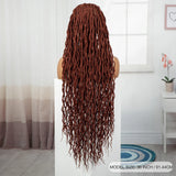 36" Boho Box Braids Wig with Curly Accents | HD Full Lace | Baby Hair