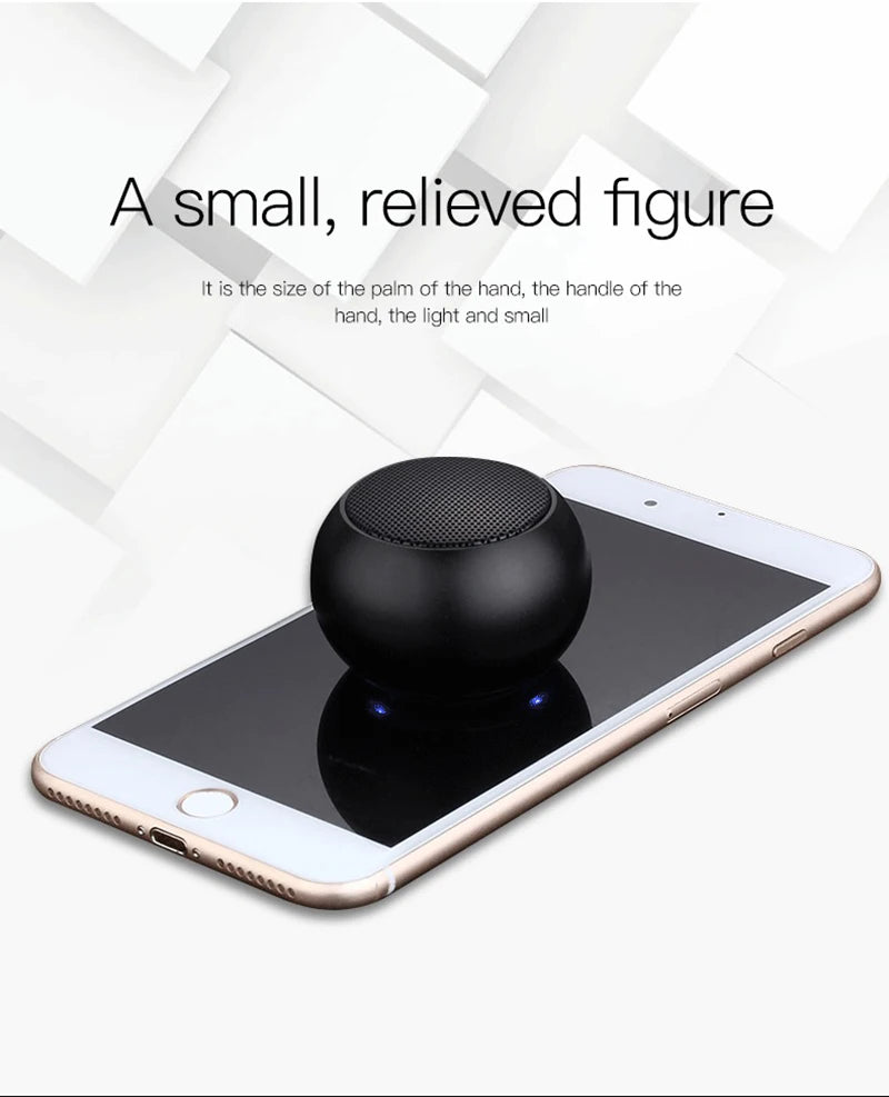 Altavoces inalámbricos Bluetooth TWS manos libres, altavoz portátil para teléfono celular, pequeño subwoofer, caja de sonido de graves, mini caja de sonido de metal