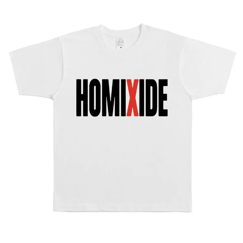 Rapper Homixide Gang Graphic T-shirt Playboi Carti Opium Merch Tshirt Men Women Hip Hop Oversized T Shirts Male Cotton Tops Tees - Lootquake