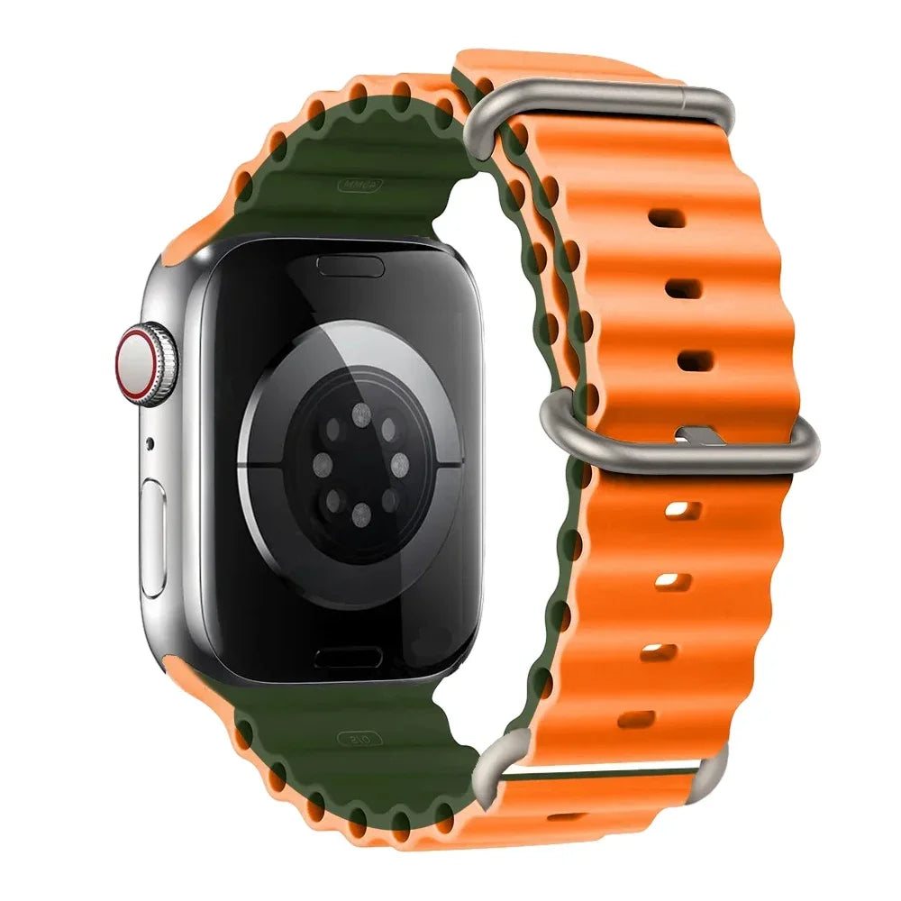 Correa de silicona para reloj de 44 mm, 40 mm, 49 mm, 45 mm, 41 mm y 38 mm, accesorio para iWatch Ultra 2 series 7, 6, 5, SE, 8 y 9