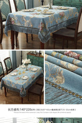 European Retro Style Jacquard Tablecloth Chenille  Tassels Home Furnishings Living Room Decorate Dustproof Round Tablecloth