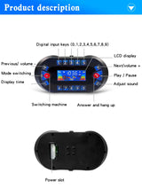 Altavoz Bluetooth para motocicleta con amplificador de salida de 2,1 A, reproductor de música MP3, sirena de alarma antirrobo, altavoz estéreo USB, radio FM MT730