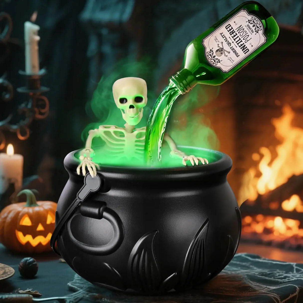 Witch Cauldron with Mist & LED