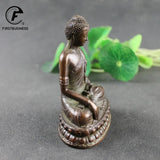Estatua antigua de Buda Shakyamuni de cobre, hecha a mano en latón, escultura budista, figuritas hindúes de Feng Shui, meditación, decoración del hogar.