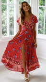 Vestido largo sexy con estampado de vacaciones de verano 2024 para mujer
