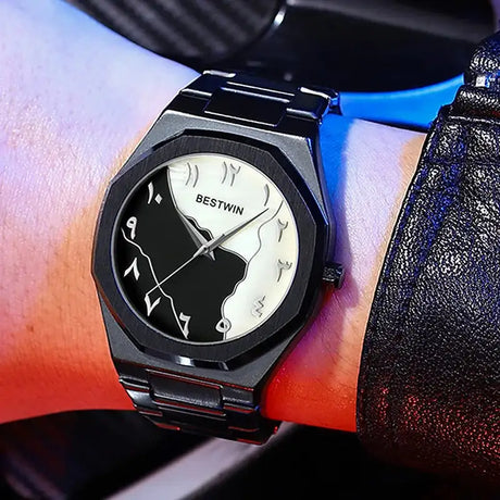 Fashion Watches Men's Watch reloj hombre BESTWIN Creative Dial Gold Shell Face Business watches for men relogios masculino - Lootquake