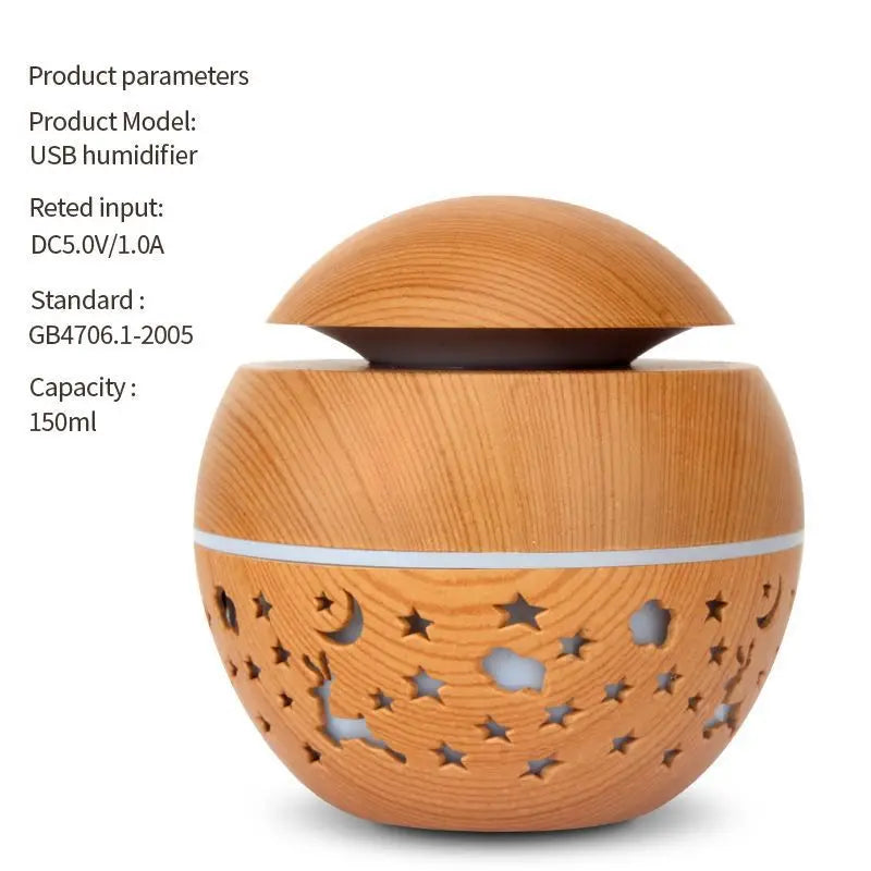 2024 Home Mushroom Head Bedroom Air Purifier USB Desktop Nebulizer Wood Texture Personalized Aromatherapy Machine Humidifier