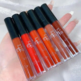 Fashion 6 Pcs Matte Waterproof Velvet Nude Lipstick Sexy Red Brown Moisturizing Pigments Lip Makeup Long Lasting Summer Cosmetic