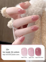 1-30pcs PSK Nude Pink Color Nail Art Ice Transparent Bare Color Nail Enamel 2025 New Net Red Popular White Gel Nail Polish