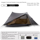 Tienda de campaña para acampar y hacer senderismo al aire libre, sin varillas, de nailon 15D, con pirámide doble A y revestimiento de silicona de doble cara, ASTA GEAR Yun Chuan