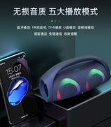 High power bluetooth speaker portable RGB colorful light waterproof wireless subwoofer 360 stereo surround TWS FM boombox