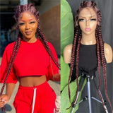 34" Blonde 4x Braids Wig | Double Dutch Cornrows & Twist Braids | Baby Hair | Synthetic