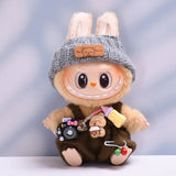 For 15-17 Cm Labubu Clothes Outfit Labubu Sitting Party Bottle Overalls Hat Dolls Accessories Cute Decoration (No Doll)