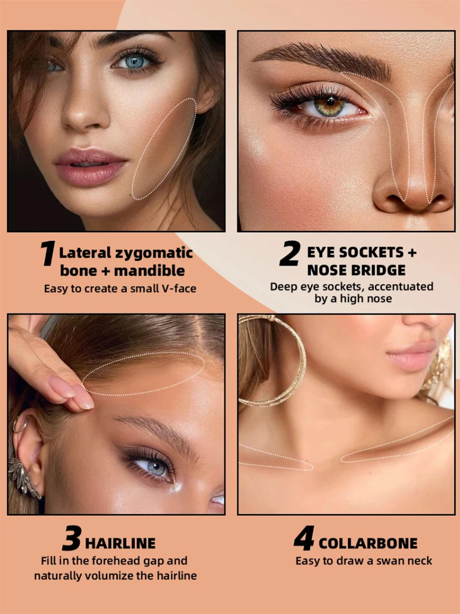 8 Color Matte Face Pressed Powder 24 Hours Oil Control Natural Setting Powder Foundation Full Coverage Waterproof Lasting Makeup