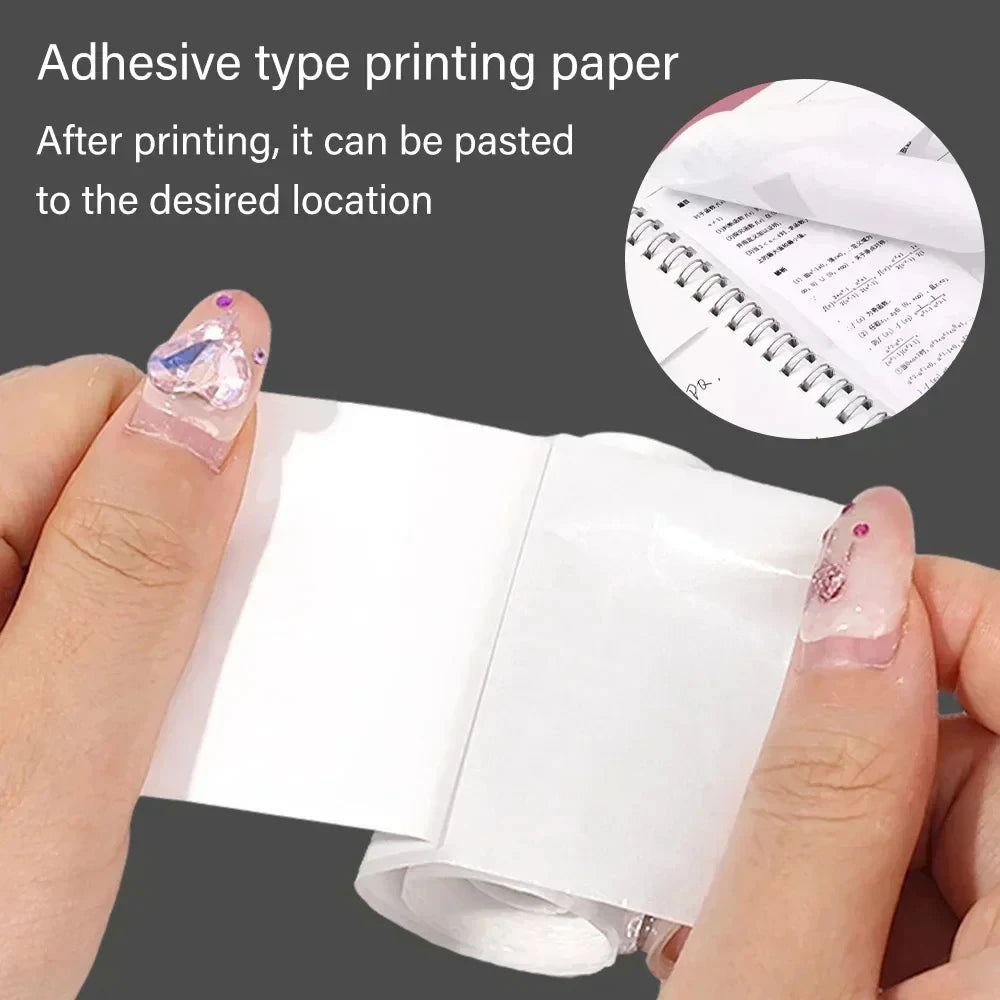 Mini impresora de 57 x 25 mm, papel térmico, etiqueta adhesiva, papel autoadhesivo para niños, impresión instantánea, cámara, impresora de bolsillo