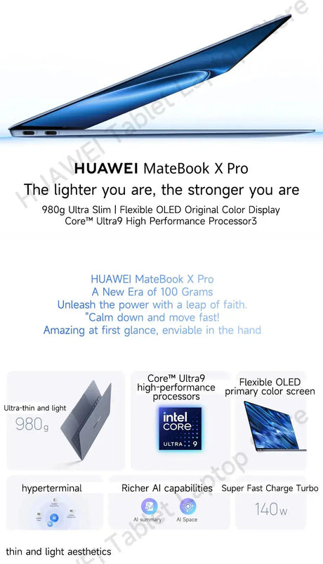 HUAWEI MateBook X Pro 2024  Laptop Inter Core Ultra9 185H/Ultra7 155H 32/16GB 2/1TB Netbook 14.2inch 3.1k Touchscreen 120Hz OLED - Lootquake