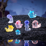 Cute Halloween Mini Luminous Ghost Miniature Landscape Ornaments Resin Diy Home Decorations Desktop Decor Crafts Party Gifts