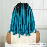 Blue Faux Locs & Knotless Braids Wig | Full Lace | Baby Hair | Dreadlock Style