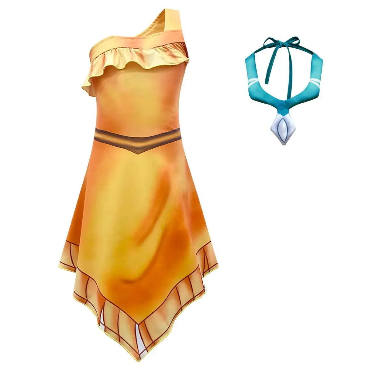 2025halloween Costume de Cosplay Pocahontased pour filles, robe princesse Matoaka, vêtements indiens de plage d'été, perruque