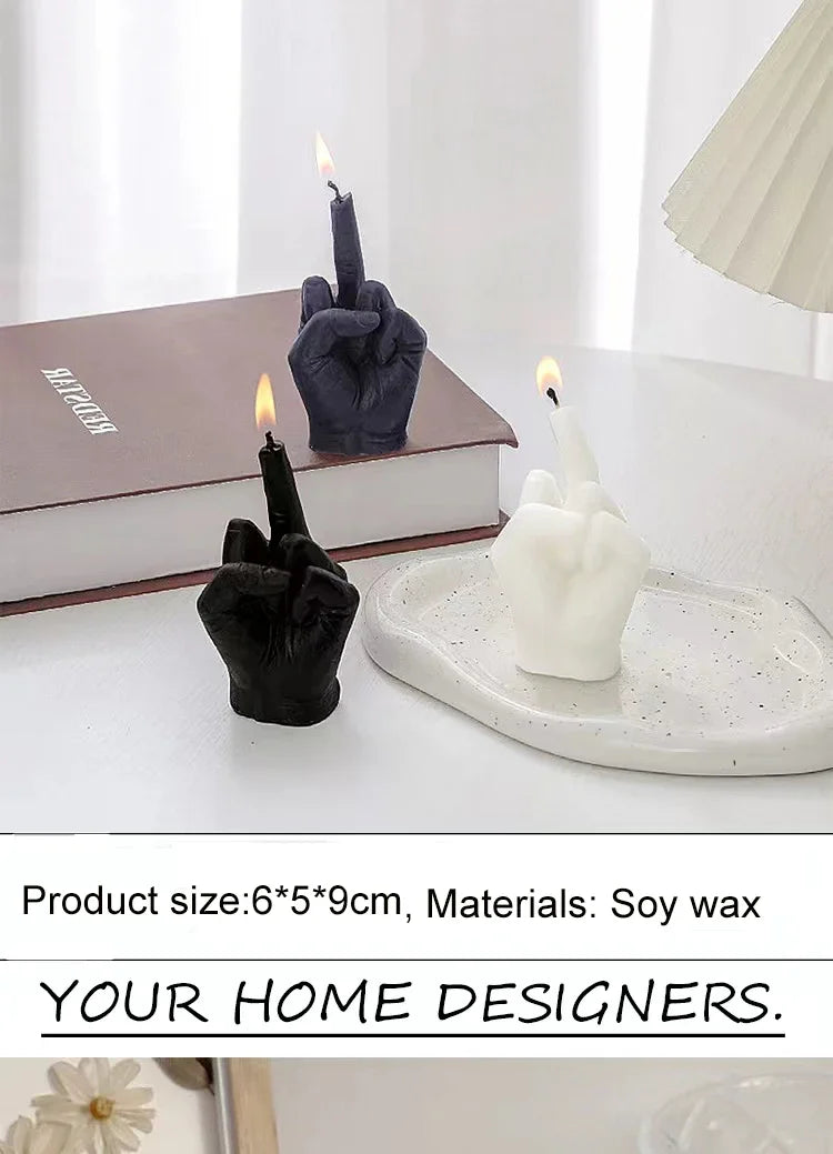 Velas creativas con forma de dedo medio, velas perfumadas, regalos divertidos y originales, adornos para decoración del hogar, regalos de cumpleaños.