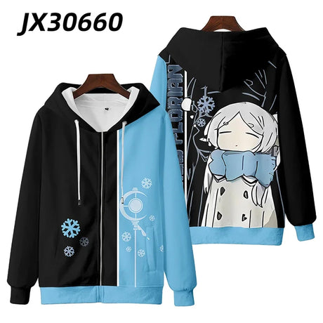 Anime Frieren: Beyond Journey's End Frieren Cosplay Costumes Unisex 3D Hoodie Sweatshirt Streetwear Hip Hop Zipper Hooded Jacket - Lootquake