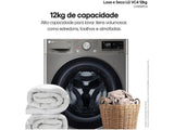 LG 12 kg Smart VC4 CV5012PC4 con Inteligencia Artificial Agua Caliente y Fría Plata - 220V