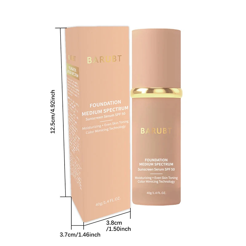 Fond de teint bionique 4 en 1, anti-cernes liquide, hydratant, couvrance totale, longue tenue, waterproof, spectre SPF50+, imite les couleurs