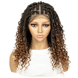 Bohemian Knotless Box Braids Wig | Goddess Locs with Curly Ends