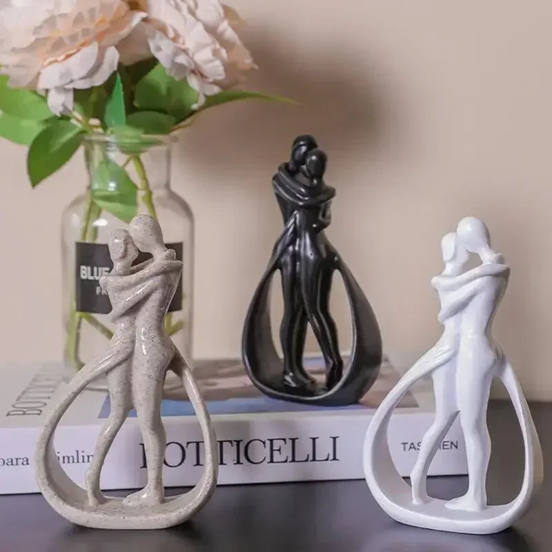Escultura contemporánea "Abrazo": elegante pieza de arte abstracto para una elegante sala de estar y decoración del hogar.