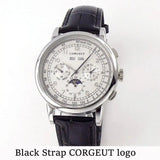 Corgeut Multi Functional Watch Automatic Mechanical Watch for Men 42mm Day Date Month Year Day/Night ST1655 Movt Polished Case - Lootquake