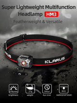Klarus HM3 Headlamp Portable Mini USB Rechargeable Head Flashlight LED Head Light for Fishing Camping Torch Headlights - Lootquake
