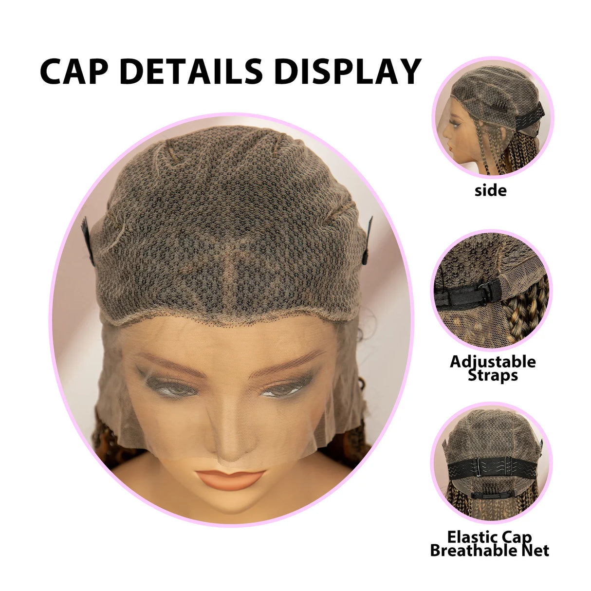 Boho Box Braided Wig with Curly Hair | Goddess Locs Accents | Full Lace Brown Braids Wig | Bohemian Box Braid Wig