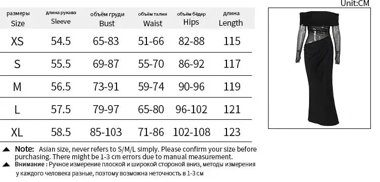 BOOFEENAA See Through Mesh Patchwork Black Long Dress Fall 2024 Sexy Elegant Off Shoulder Long Sleeve Cutout Dresses C66-EZ33 - Lootquake