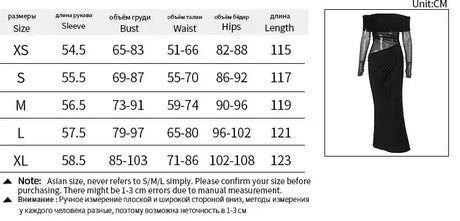 BOOFEENAA See Through Mesh Patchwork Black Long Dress Fall 2024 Sexy Elegant Off Shoulder Long Sleeve Cutout Dresses C66-EZ33 - Lootquake