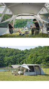 MOBI GARDEN Camping LS4 Tunnel Tent Living Shell Tent Large Blow Tent Invite Space Two Bedrooms