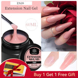 BORN PRETTY 60/30 ml Gel de extensión de uñas de gelatina dura Esmalte de uñas de gel Uñas francesas Nude Rosa Blanco Transparente Suministros de uñas Gel para extensión