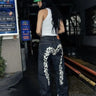 Jeans Women Gothic Y2K Retro Streetwear Black Cargo Punk Vintage Kpop Print Wide Leg Denim Panrts Female Autumn Trousers Pants - Lootquake