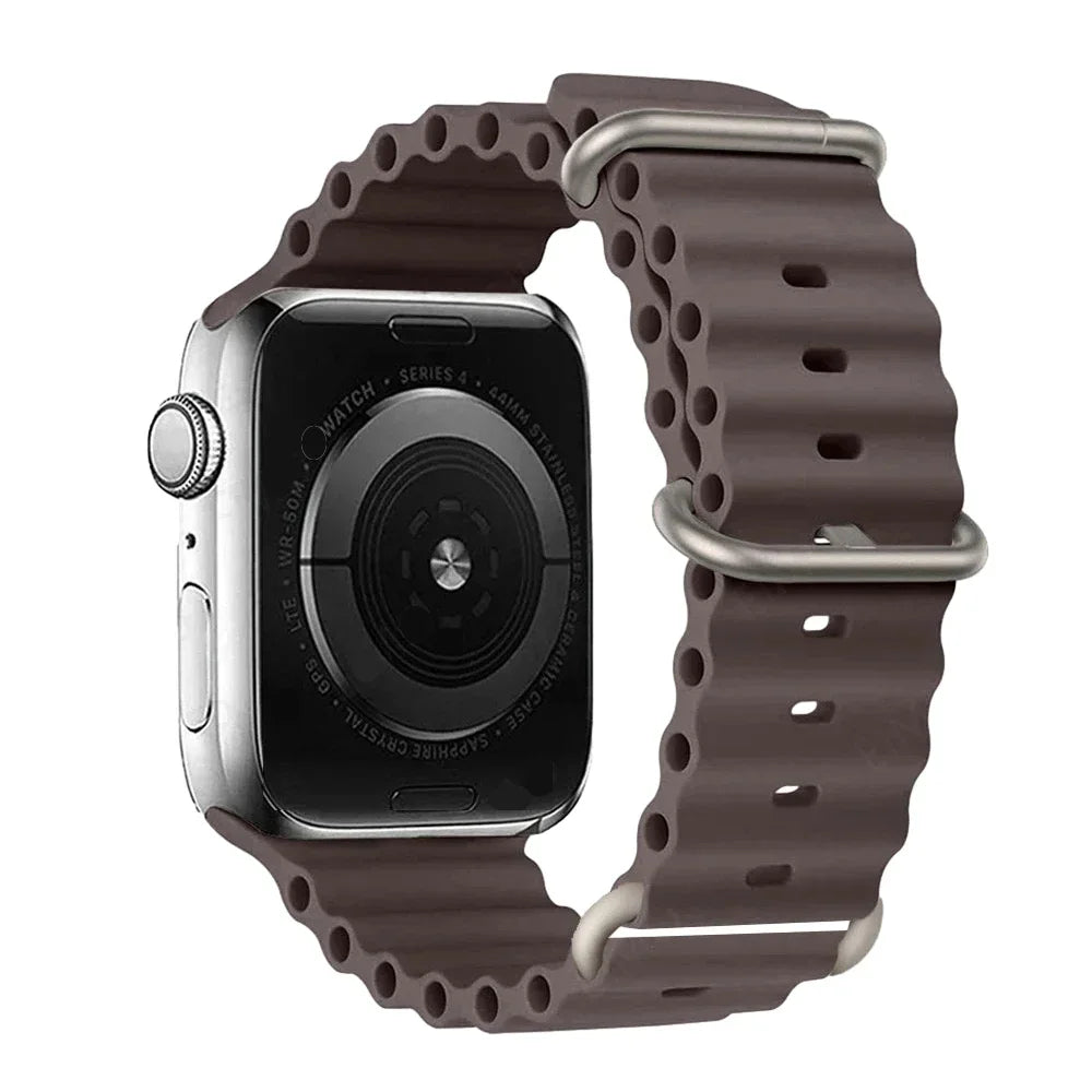Silicone Strap For watch band 44mm 40mm 49mm 45mm 41mm 38mm accessorie correa bracelet iWatch Ultra 2 series 7 6 5 se 8 9 - Lootquake