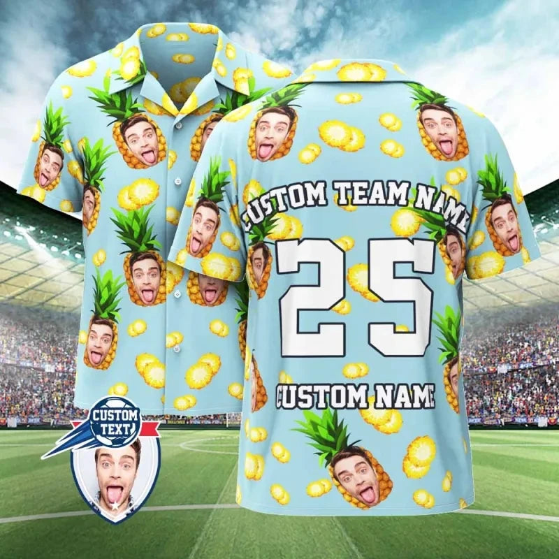 Custom Photo Face Name Hawaiian Shirt For Fans Personalized Diy Face Text Beach Shirt Gift For Fans Mens Designer Shirts - Lootquake