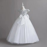 New Christmas Party Princess long dress children's dress children's gauze lace birthday party dinner ball big butterfly dress