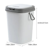 Poubelle 8 L avec couvercle bleu pour cuisine et salle de bain, petite poubelle carrée en polypropylène pour le recyclage des déchets de papier et des ordures ménagères