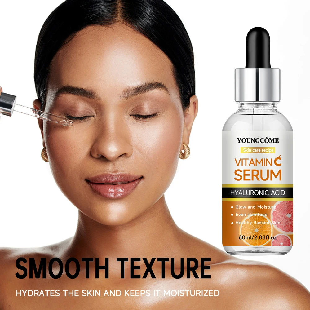 Suero facial con vitamina C, antiedad, blanqueador, iluminador, elimina manchas oscuras y pecas, con ácido hialurónico y vitamina E (40 ml/60 ml)