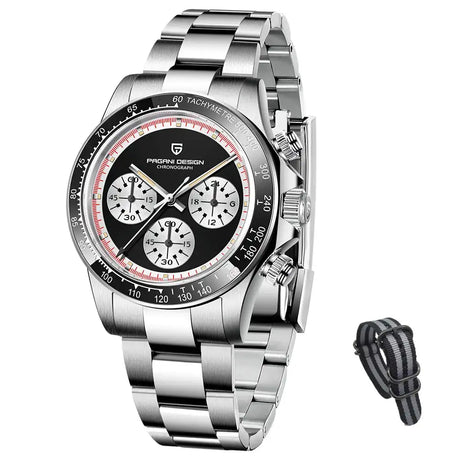 PAGANI DESIGN New Men's Quartz Watch Fashion Ceramic bezel Chronograph 100m Waterproof Men's Stainless Steel Watch - Lootquake